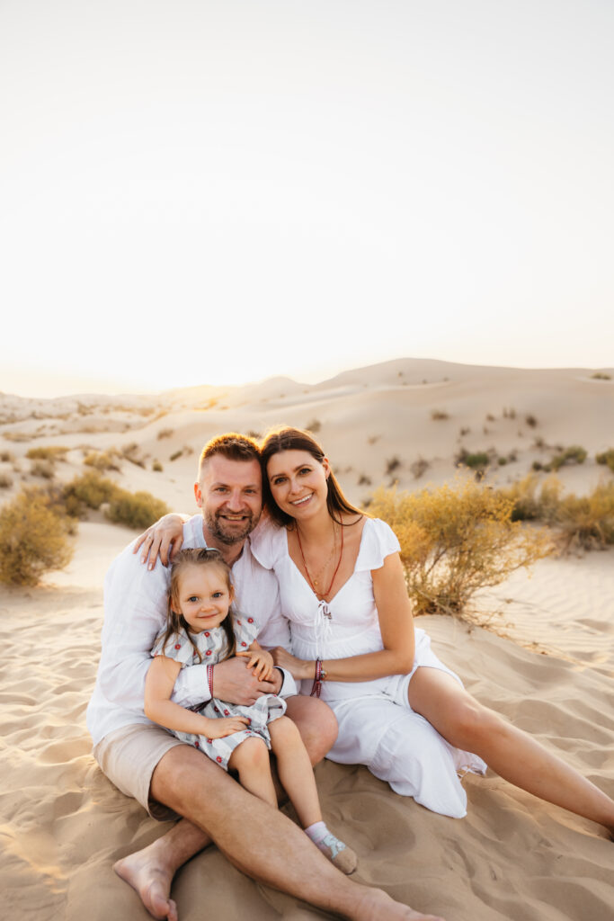 family desert session in Abu Dhabi